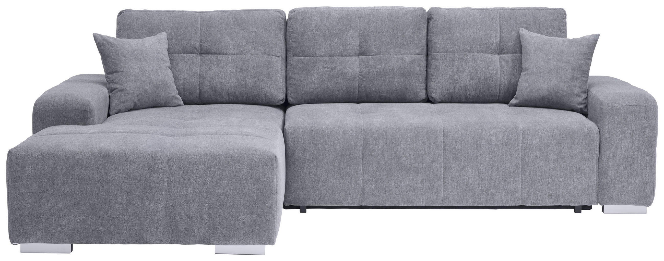ECKSOFA Blau, Grau Webstoff  - Blau/Silberfarben, KONVENTIONELL, Kunststoff/Textil (194/280cm) - Carryhome