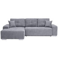 ECKSOFA Blau, Grau Webstoff  - Blau/Silberfarben, KONVENTIONELL, Kunststoff/Textil (194/280cm) - Carryhome