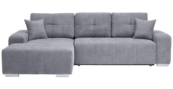 ECKSOFA  in Webstoff Blau, Grau  194/280 cm  - Blau/Silberfarben, MODERN, Kunststoff/Textil (194/280cm) - Carryhome