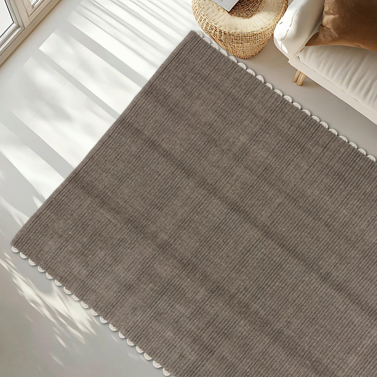 HANDWEBTEPPICH 160/230 cm Omira Dunkelgrau rechteckig  - Dunkelgrau, Basics, Textil (160/230cm) - Schöner Wohnen