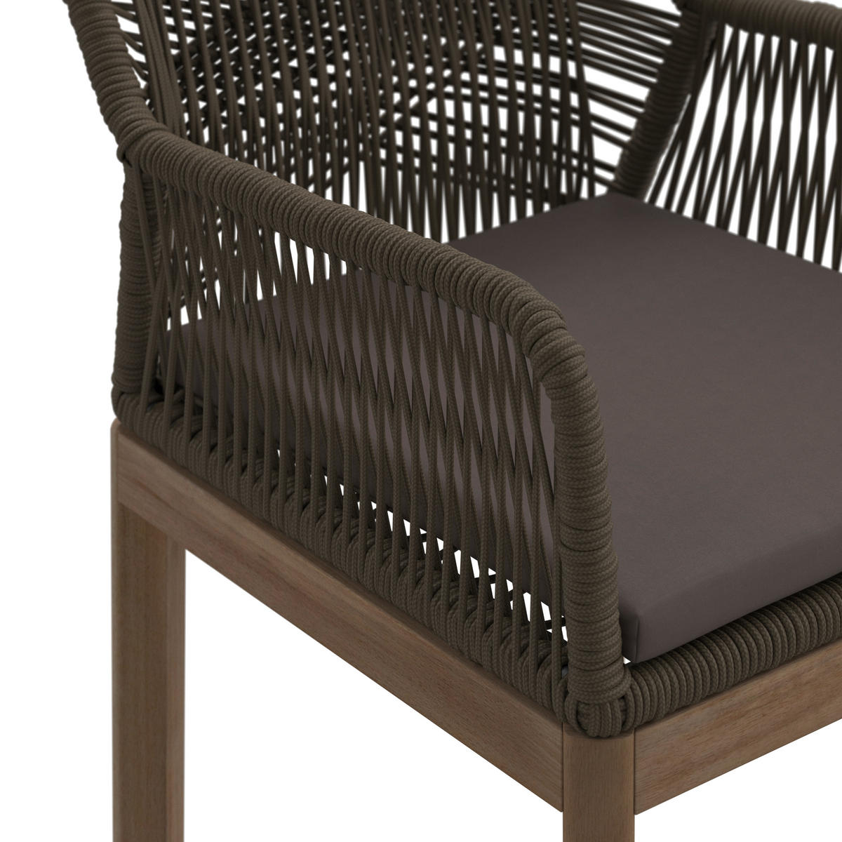GARTENSESSEL Holz, Metall, Kunststoff, Textil Hellgrau, Teakfarben  - Hellgrau/Teakfarben, MODERN, Holz/Kunststoff (58/64/81cm) - Ambia Garden