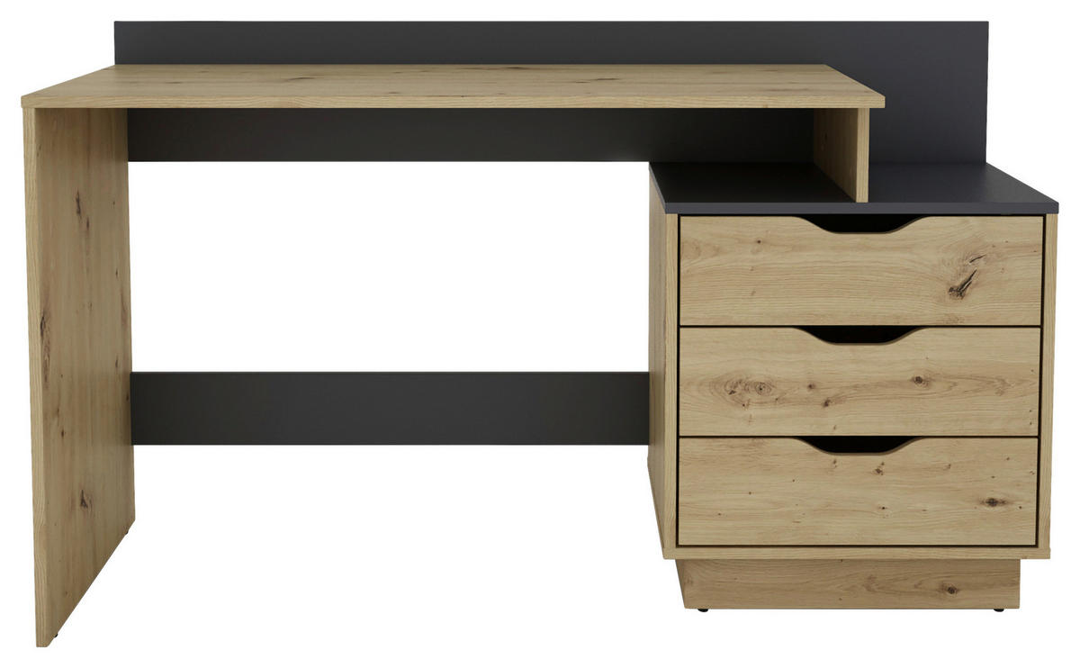 SCHREIBTISCH 138/51,5/83,5 cm  in Eiche Artisan, Anthrazit  - Anthrazit/Eiche Artisan, MODERN, Holzwerkstoff (138/51,5/83,5cm) - MID.YOU