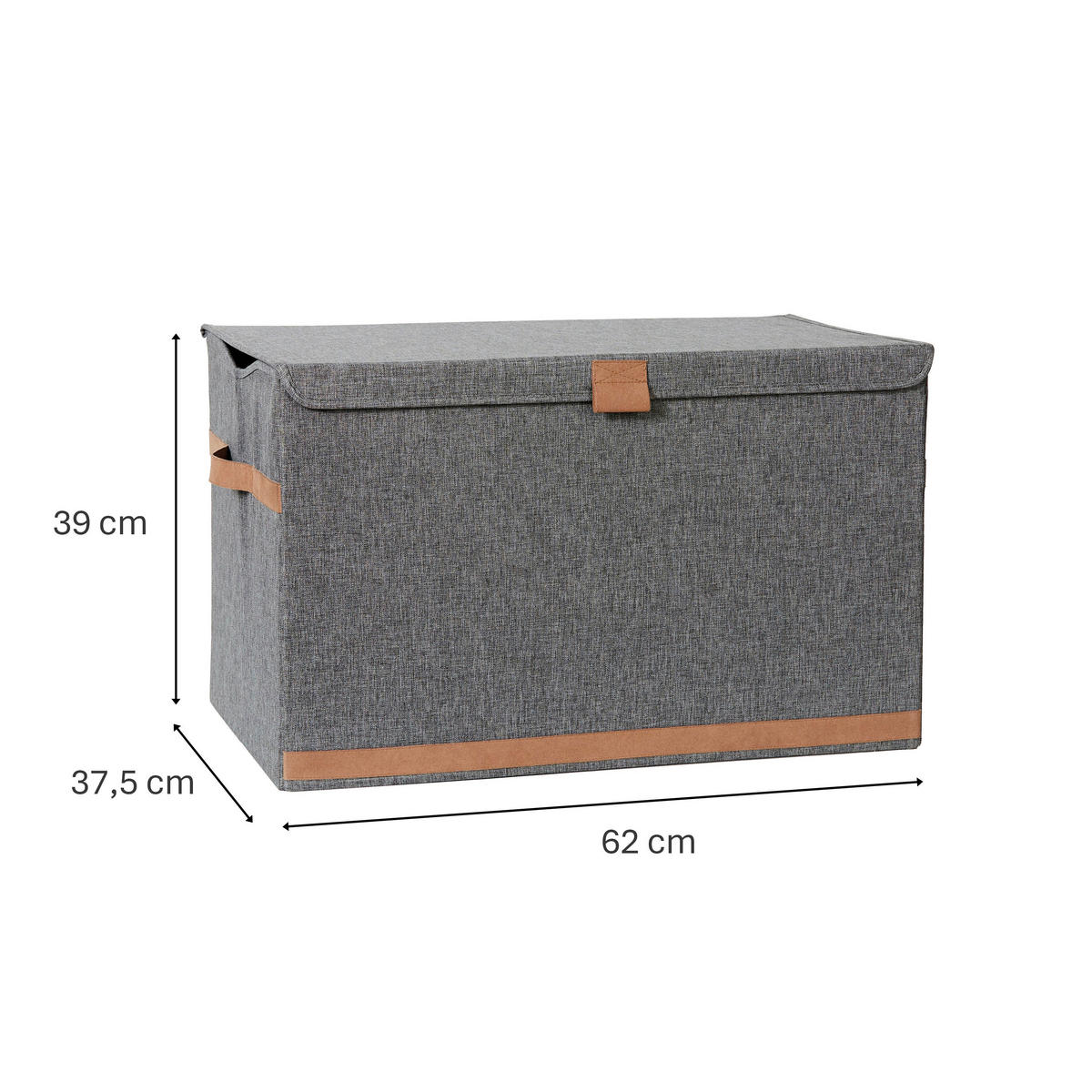 TRUHE - Grau, Basics, Holzwerkstoff/Textil (62/37,5/39cm) - Store It