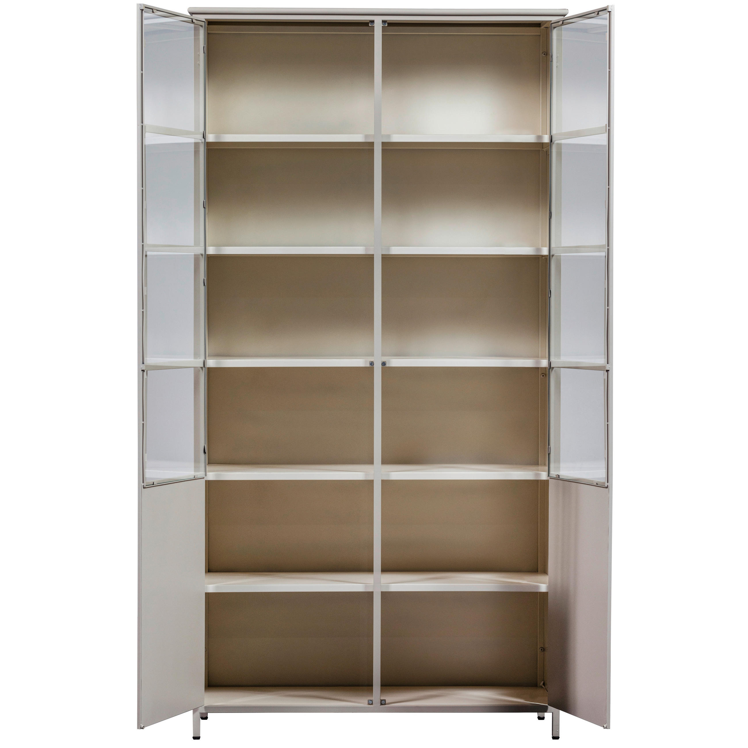 VITRINE in Sandfarben  - Sandfarben, Design, Glas/Metall (96/200/40cm) - Livetastic