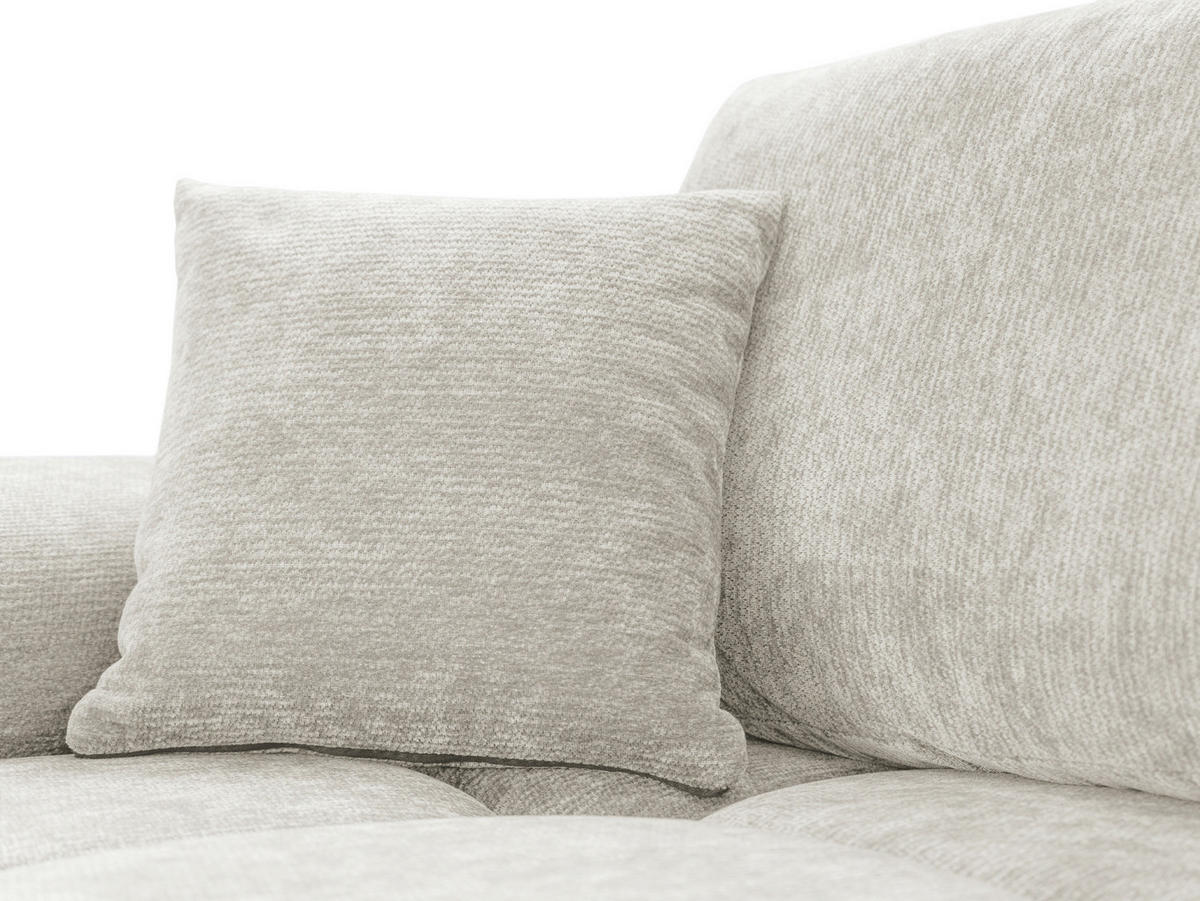 ECKSOFA  in Chenille Greige  - Chromfarben/Greige, KONVENTIONELL, Kunststoff/Textil (183/290cm) - Xora