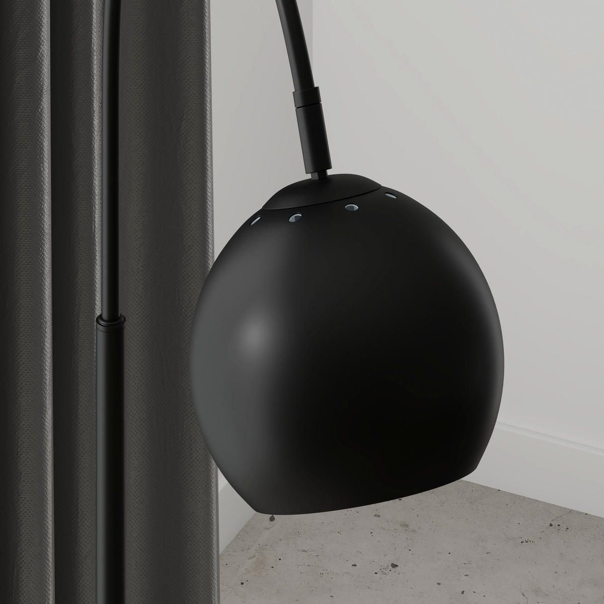 ÁLLÓLÁMPA - fekete, Basics, műanyag/fém (46/25/150cm)