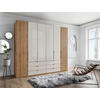 FALTTÜRENSCHRANK 250/216/58 cm 6-türig Champagner, Eiche Bianco  - Schieferfarben/Eiche Bianco, KONVENTIONELL, Glas/Holzwerkstoff (250/216/58cm) - Dieter Knoll