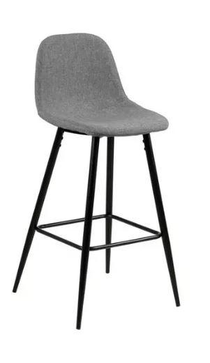 BARHOCKER Hellgrau, Schwarz Stahl  - Hellgrau/Schwarz, Basics, Textil/Metall (46,6/101/51cm) - MID.YOU