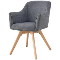 ARMLEHNSTUHL  Sitzfläche 360° drehbar Webstoff  Grau  - Naturfarben/Grau, KONVENTIONELL, Holz/Textil (61/85,5/63,5cm) - Livetastic