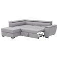 ECKSOFA  in Flachgewebe Grau  - Schwarz/Grau, KONVENTIONELL, Kunststoff/Textil (220/266cm) - Carryhome