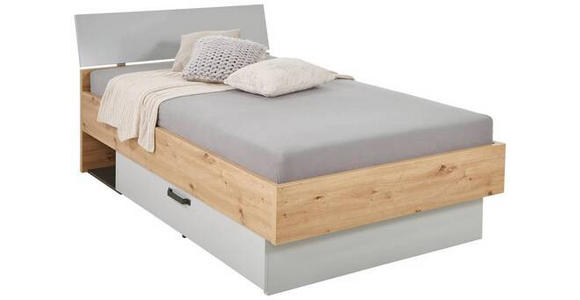 BETT 120/200 cm  in Grau, Eichefarben  - Eichefarben/Grau, MODERN, Holzwerkstoff (120/200cm) - Xora