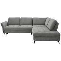ECKSOFA in Bouclé Hellgrau  - Hellgrau/Schwarz, Natur, Textil/Metall (288/233cm) - Valnatura
