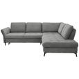 ECKSOFA in Bouclé Hellgrau  - Hellgrau/Schwarz, Natur, Textil/Metall (288/233cm) - Valnatura