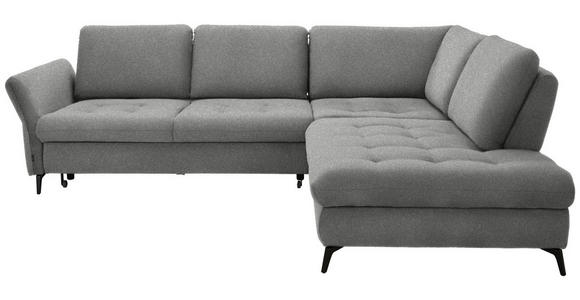 ECKSOFA in Bouclé Hellgrau  - Hellgrau/Schwarz, Natur, Textil/Metall (288/233cm) - Valnatura