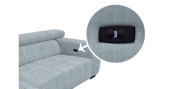 ECKSOFA in Webstoff Türkis  182/279 cm  - Türkis/Schwarz, KONVENTIONELL, Textil/Metall (182/279cm) - Hom`in