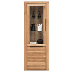 VITRINE  in teilmassiv Eichefarben  - Eichefarben/Schwarz, Natur, Glas/Holz (70/199/40cm) - Carryhome