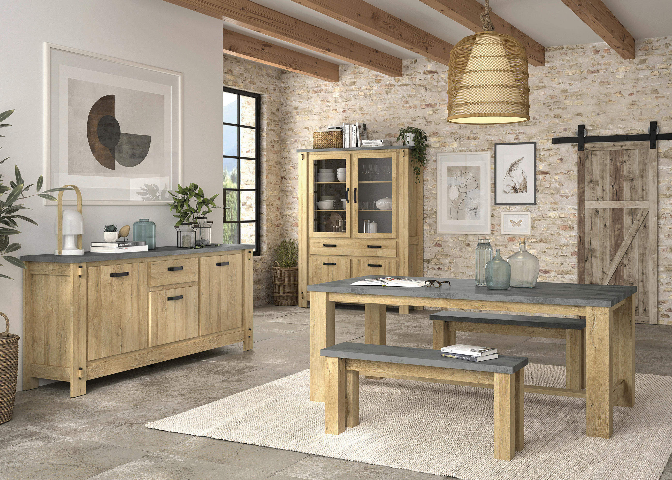 ESSTISCH in Holzwerkstoff 192/97/77 cm  - Eichefarben/Grau, MODERN, Holz/Holzwerkstoff (192/97/77cm) - MID.YOU