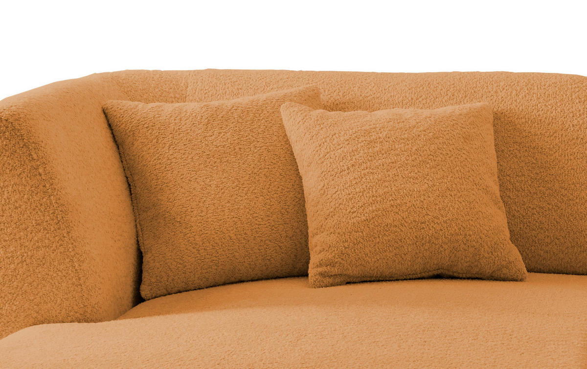 ECKSOFA in Bouclé Goldfarben  - Goldfarben/Schwarz, Modern, Holz/Textil (160/264cm) - MID.YOU