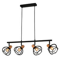 HÄNGELEUCHTE 92/15/150 cm  - Schwarz/Akaziefarben, Design, Metall (92/15/150cm)