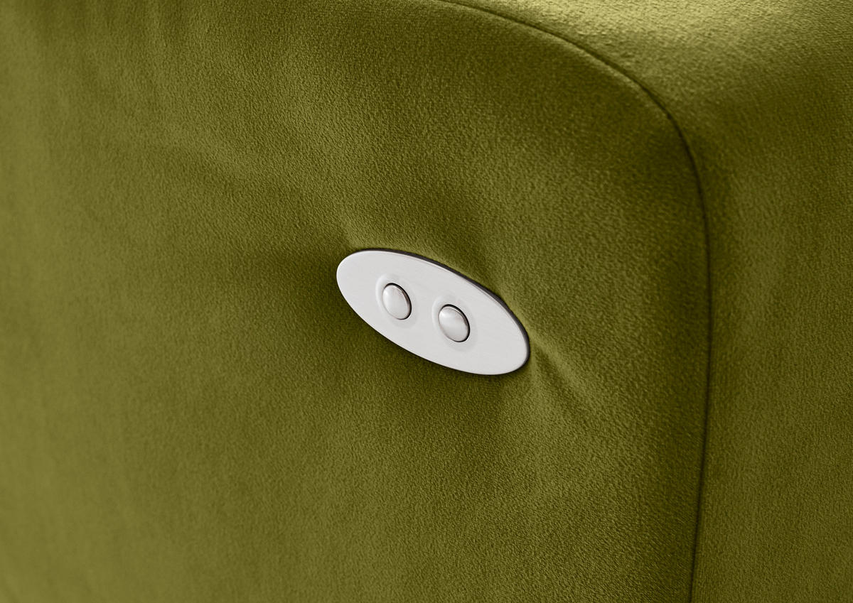 ECKSOFA in Velours Grün  - Schwarz/Grün, Design, Textil/Metall (293/195cm) - Beldomo Style