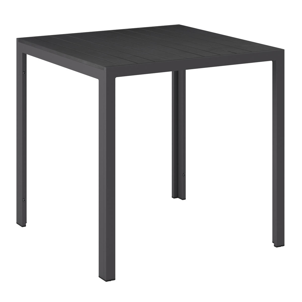 GARTENTISCH Metall, Kunststoff quadratisch  - Schwarz, MODERN, Kunststoff/Metall (75/74/75cm) - Ambia Garden