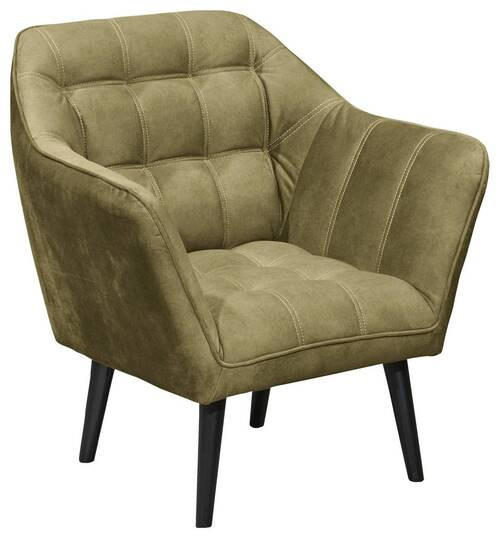 CLUBFÅTÖLJ i textil, trämaterial olivgrön  - olivgrön/svart, Modern, trämaterial/trä (84/87/70cm) - MID.YOU