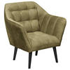 KOKTÉLFOTEL - olívazöld/fekete, Modern, faalapú anyag/textil (84/87/70cm) - MID.YOU