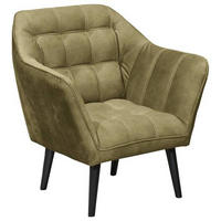 COCKTAILSESSEL in Mikrovelours Olivgrün  - Schwarz/Olivgrün, Modern, Holz/Holzwerkstoff (84/87/70cm) - MID.YOU