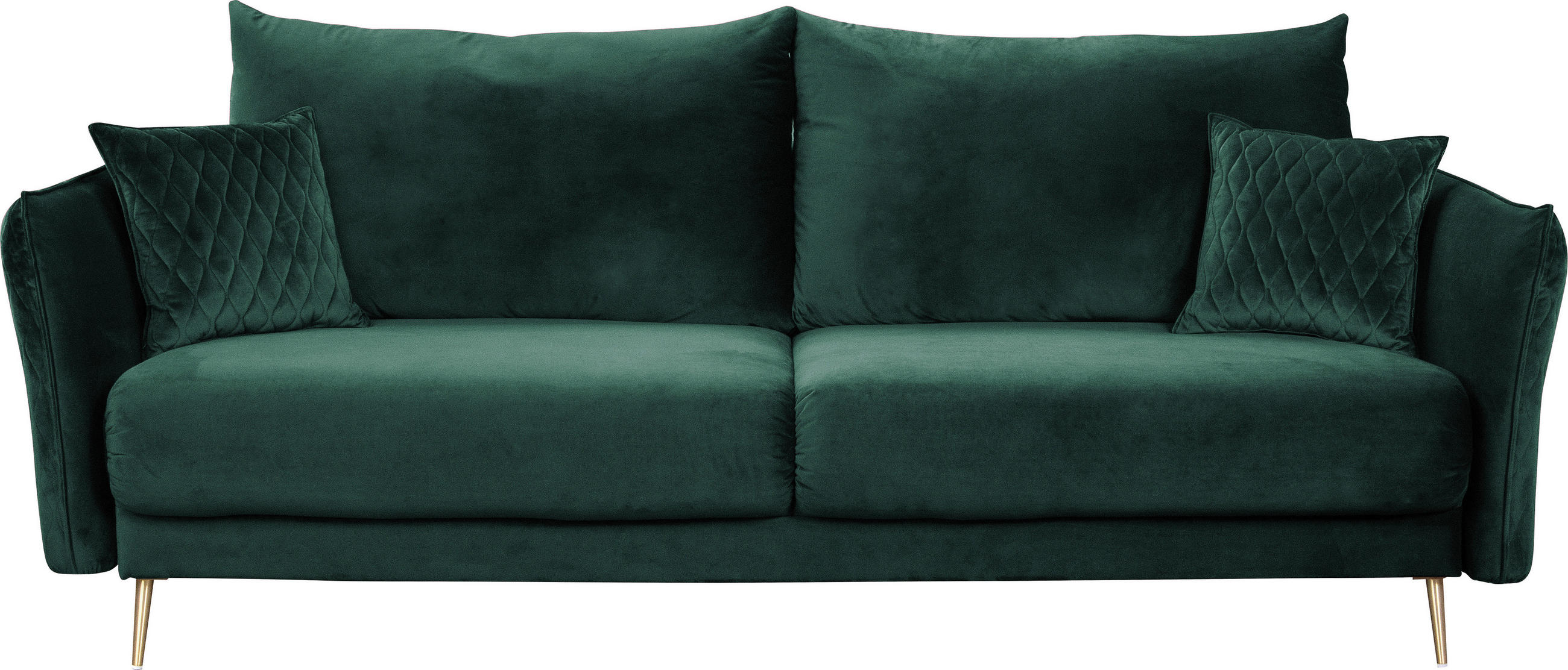 SCHLAFSOFA in Samt Grün  - Goldfarben/Grün, Design, Textil/Metall (235/96/104cm) - MID.YOU