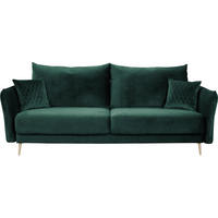SCHLAFSOFA Samt Grün  - Goldfarben/Grün, Design, Textil/Metall (235/96/104cm) - MID.YOU