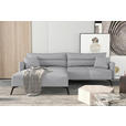ECKSOFA  in Cord Hellgrau  180/253 cm  - Hellgrau/Schwarz, KONVENTIONELL, Textil/Metall (180/253cm) - Carryhome