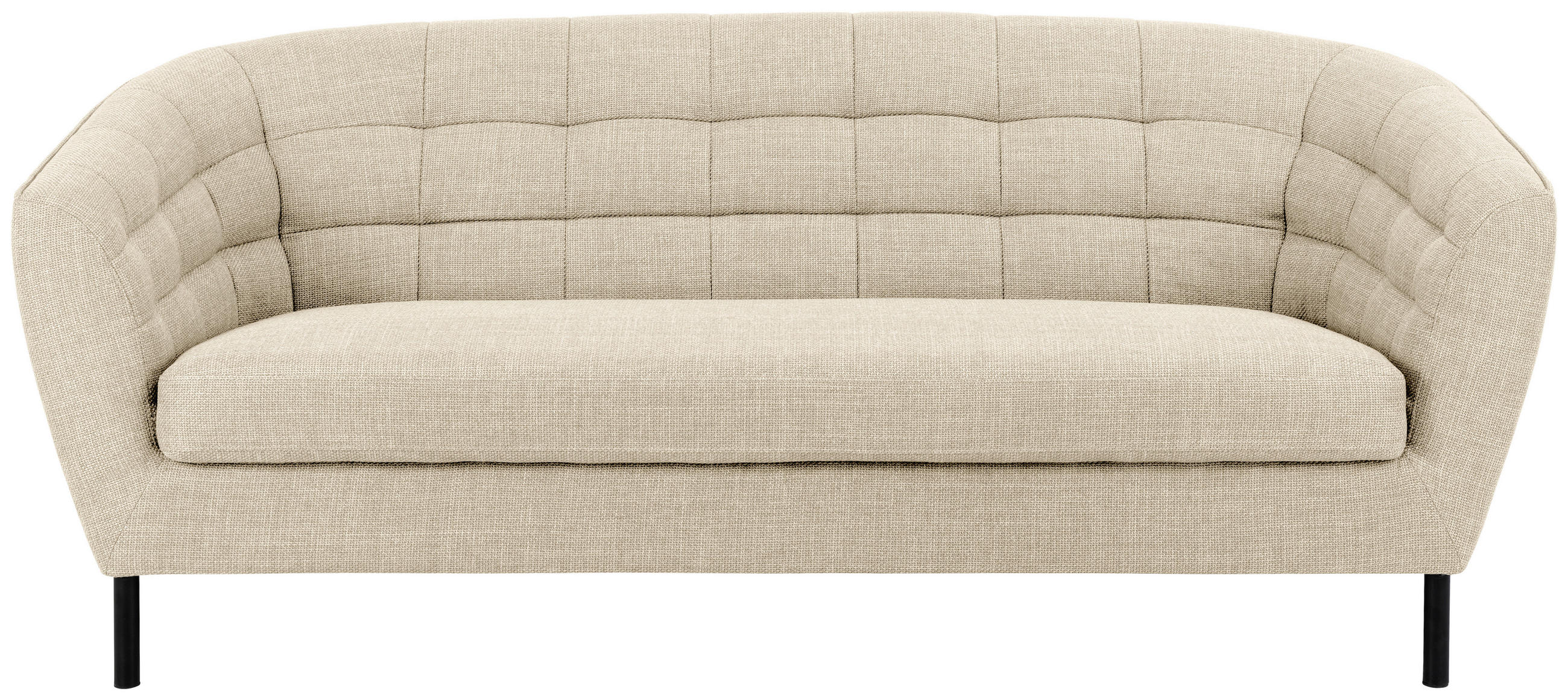 3-SITZER-SOFA Bouclé Creme  - Creme/Schwarz, Design, Textil/Metall (191/78/84cm) - MID.YOU