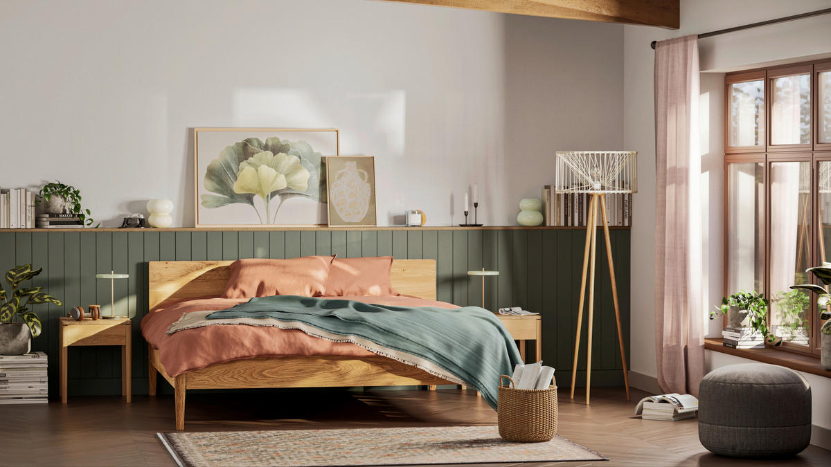 BETT 180/200 cm  in Eichefarben  - Eichefarben, Natur, Holz (180/200cm) - Boxxx