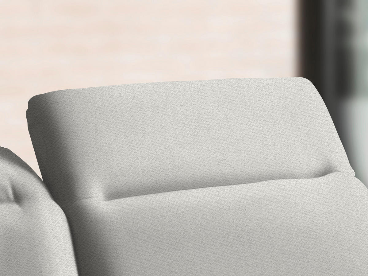 ECKSOFA Grauweiß Chenille  - Grauweiß/Schwarz, Design, Textil/Metall (289/180cm) - Stylife