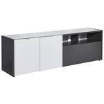 LOWBOARD - Alufarben/Schwarz, KONVENTIONELL, Glas/Holzwerkstoff (177/55/40cm) - Voleo