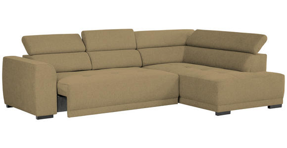 ECKSOFA Olivgrün Struktur - Schwarz/Olivgrün, Design, Kunststoff/Textil (284/205cm) - Xora