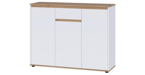 SIDEBOARD  120/93/38 cm 1 Schublade(n)  - Schwarz/Weiß, MODERN, Holzwerkstoff/Kunststoff (120/93/38cm) - Carryhome
