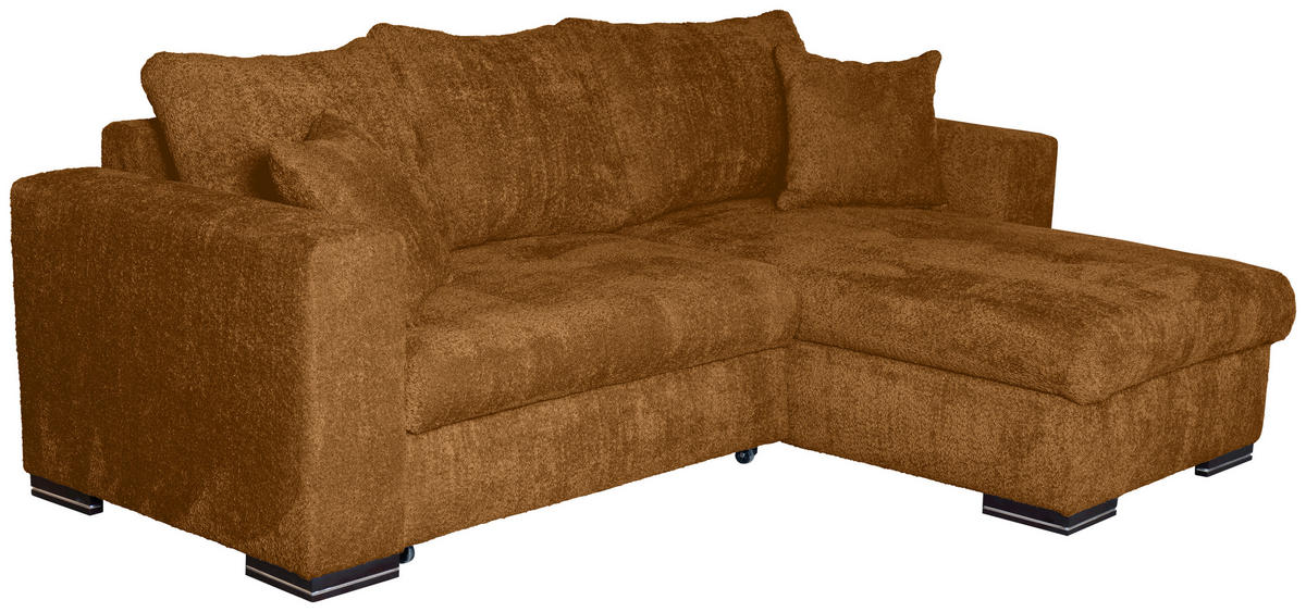 ECKSOFA Goldfarben Webstoff  - Goldfarben/Braun, KONVENTIONELL, Holz/Textil (170/235cm) - Carryhome