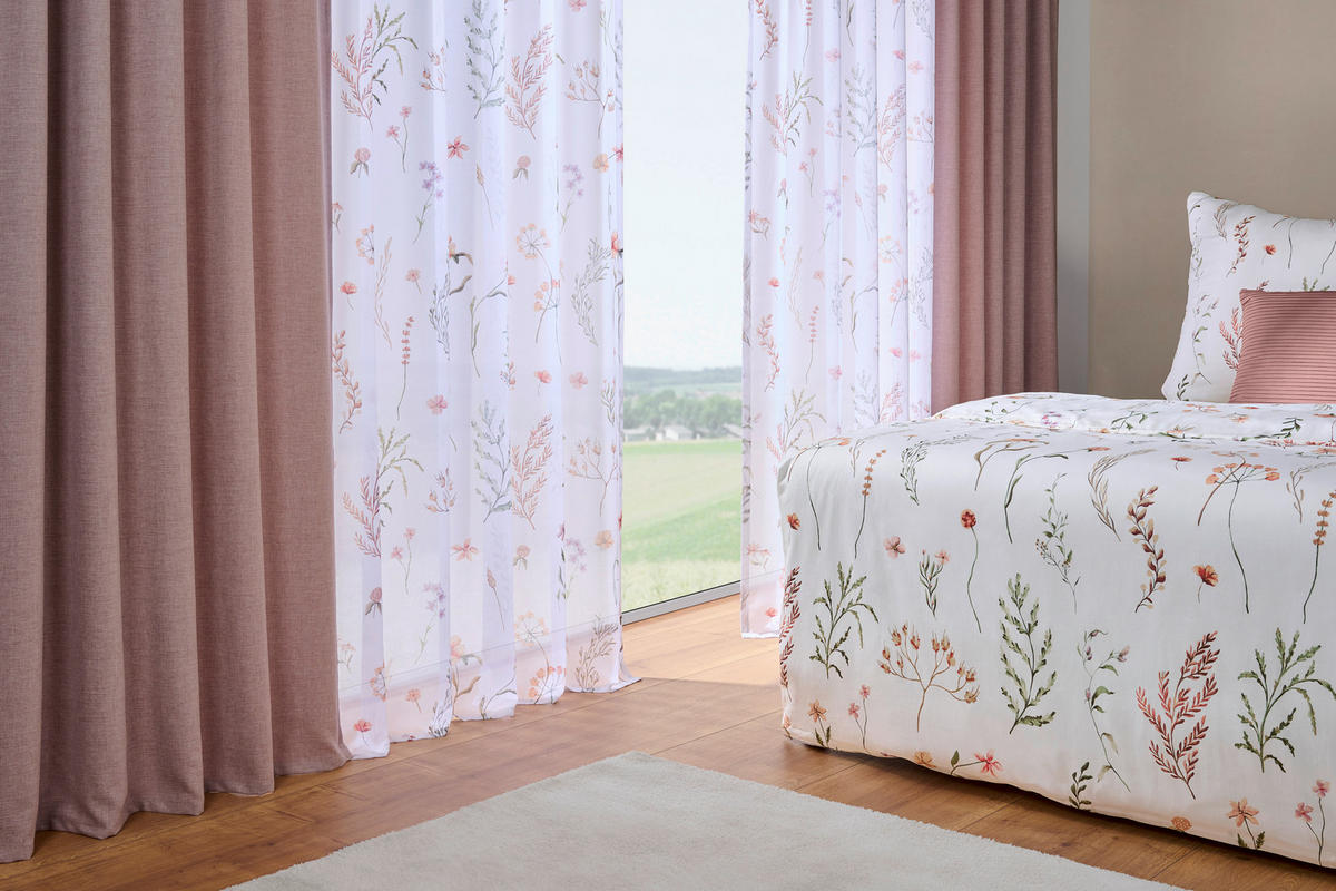 KUSOVÁ ZÁCLONA, 140/245 cm - biela, Konventionell, textil (140/245cm) - Esposa