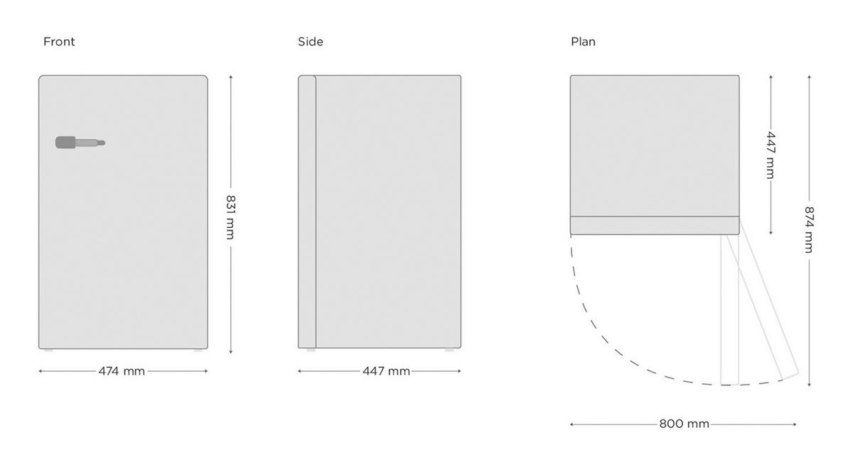 KÜHLSCHRANK 47,4/83,1/44,7 cm KG83S-52  - Schwarz, Basics, Glas/Kunststoff (47,4/83,1/44,7cm) - Respekta