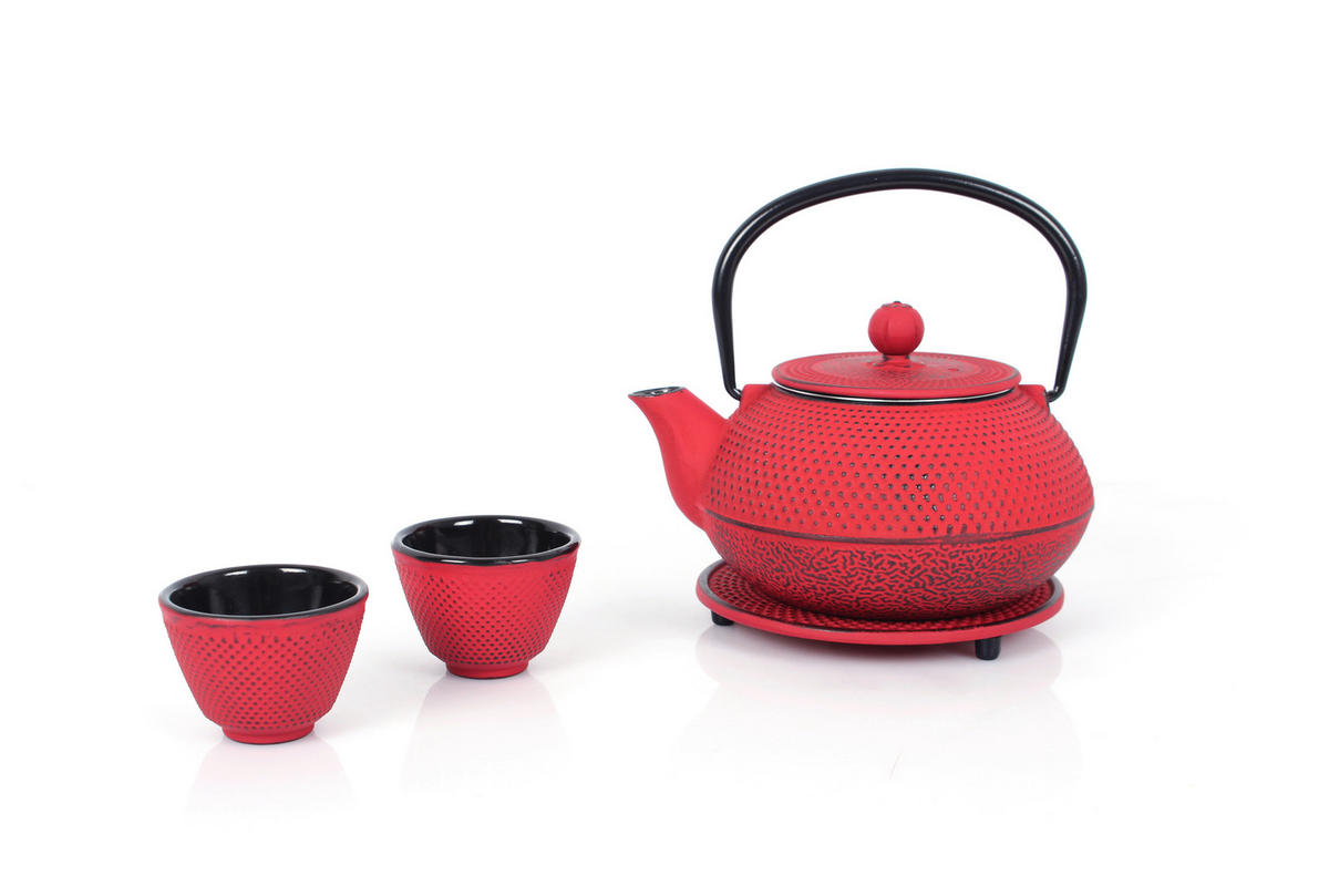 TEEKANNENSET  - Rot, Basics, Metall (800ml) - Echtwerk