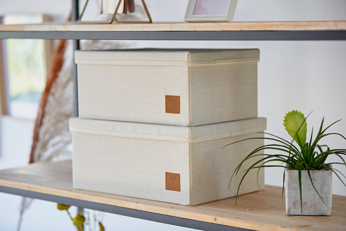 AUFBEWAHRUNGSBOXEN-SET Premium  - Beige, Basics, Textil - Store It