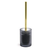 WC-BÜRSTE in Metall, Glas  Kunststoff   - Transparent/Goldfarben, Basics, Glas/Kunststoff (9,5/35/9,5cm) - Sadena