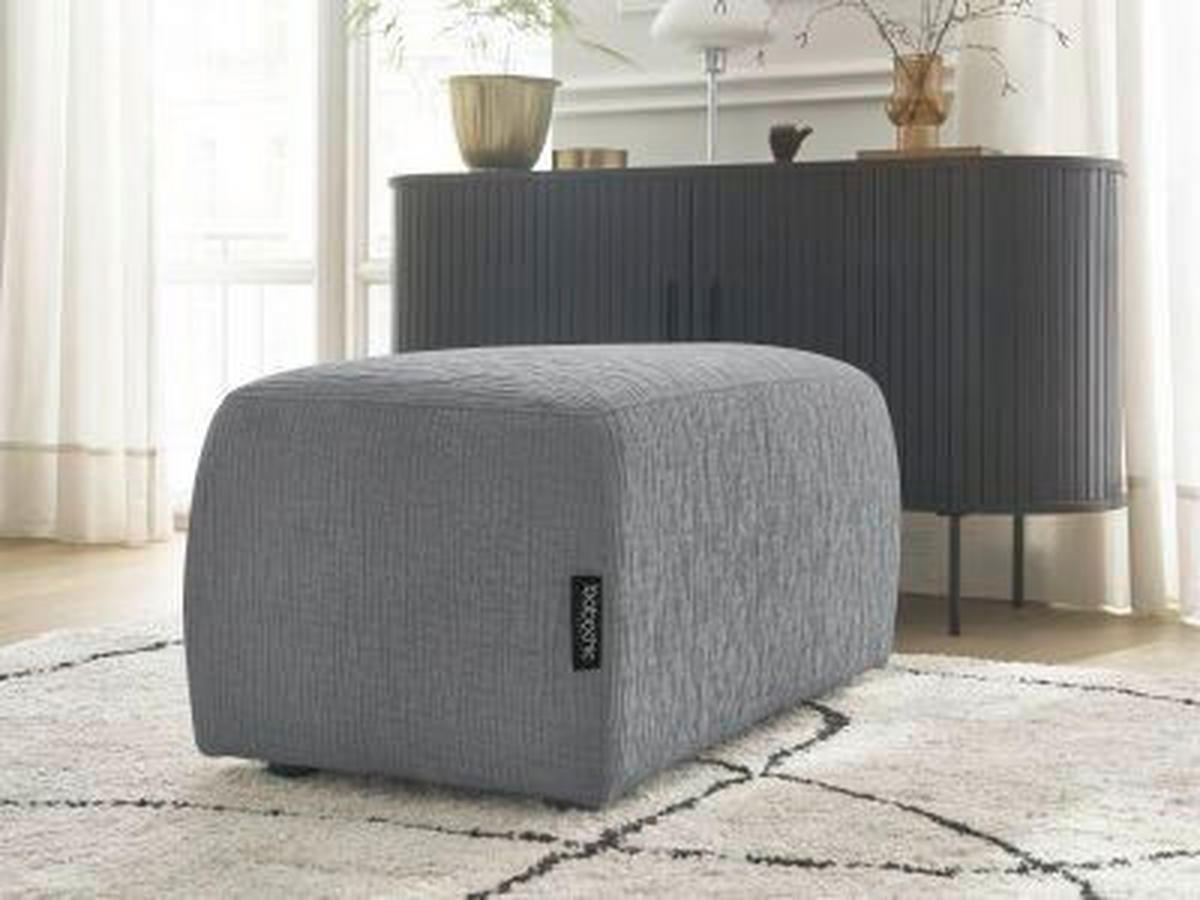 HOCKER ATILLA Struktur Dunkelgrau  - Dunkelgrau/Schwarz, MODERN, Kunststoff/Textil (92/44/48cm)