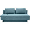 SCHLAFSOFA  mit Stoffauswahl, Schlafen auf Sitzhöhe, Armteil links Flachgewebe Blau  - Chromfarben/Blau, Design, Holz/Textil (205/77-93/99cm) - Novel