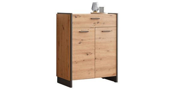 SCHUHSCHRANK 87,1/108,5/41,3 cm - Eiche Artisan/Grau, Trend, Holzwerkstoff/Kunststoff (87,1/108,5/41,3cm) - Hom`in