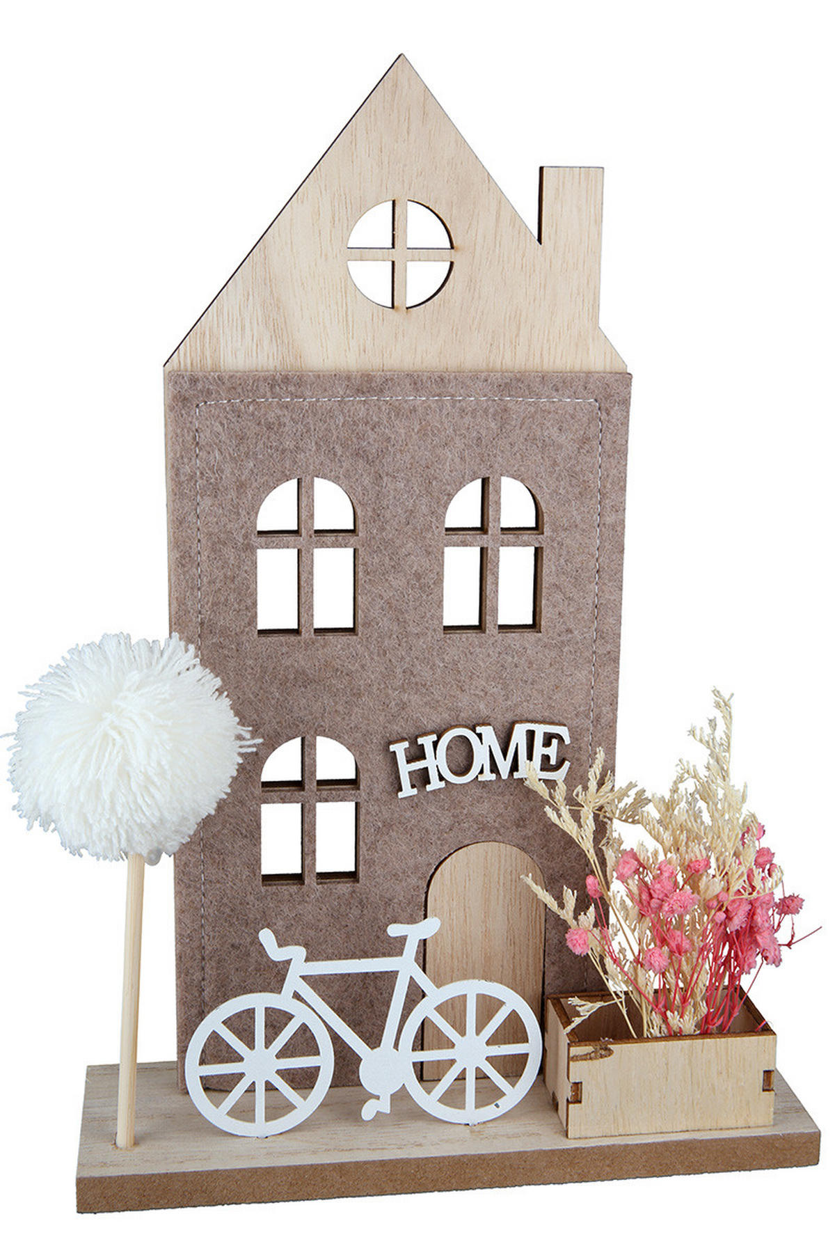DEKOHAUS - Weiß/Cappuccino, LIFESTYLE, Holz (24/35/6cm)