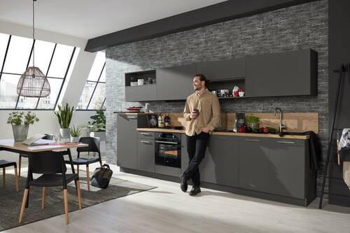 EINBAUKÜCHE   - Graphitfarben, Design, Holzwerkstoff - Dieter Knoll