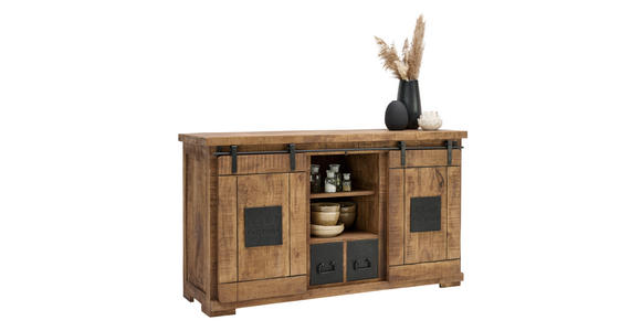 SIDEBOARD 145/85/45 cm  - Schwarz/Naturfarben, KONVENTIONELL, Holz/Holzwerkstoff (145/85/45cm) - Landscape