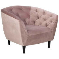 CHESTERFIELD-SESSEL Samt Rosa    - Schwarz/Rosa, Trend, Holz/Textil (97/79/84cm) - Ambia Home